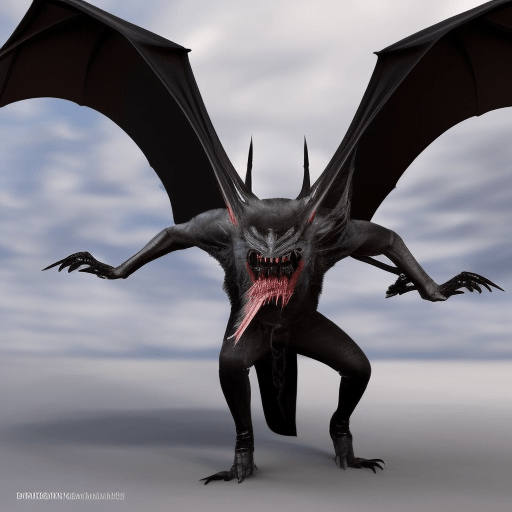1388726824 A supernatural creature with bat like wings and fangs 4k hyperrealistic 1