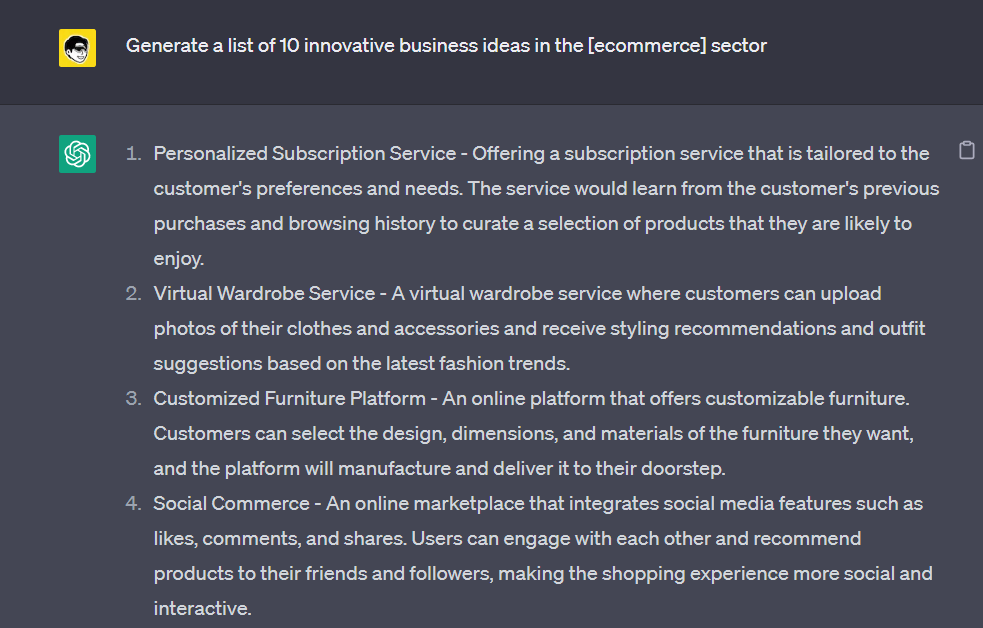 80 Best ChatGPT Prompts for Business 2 ChatGPT Prompts for Finding Business Ideas