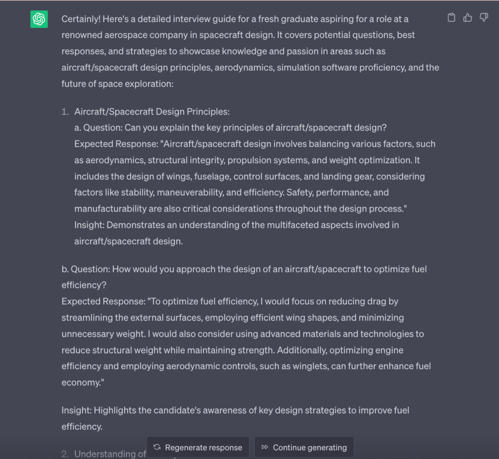 30 Best ChatGPT Prompts for Interview Preparation 4 ChatGPT prompts for Aerospace Engineer interview questions