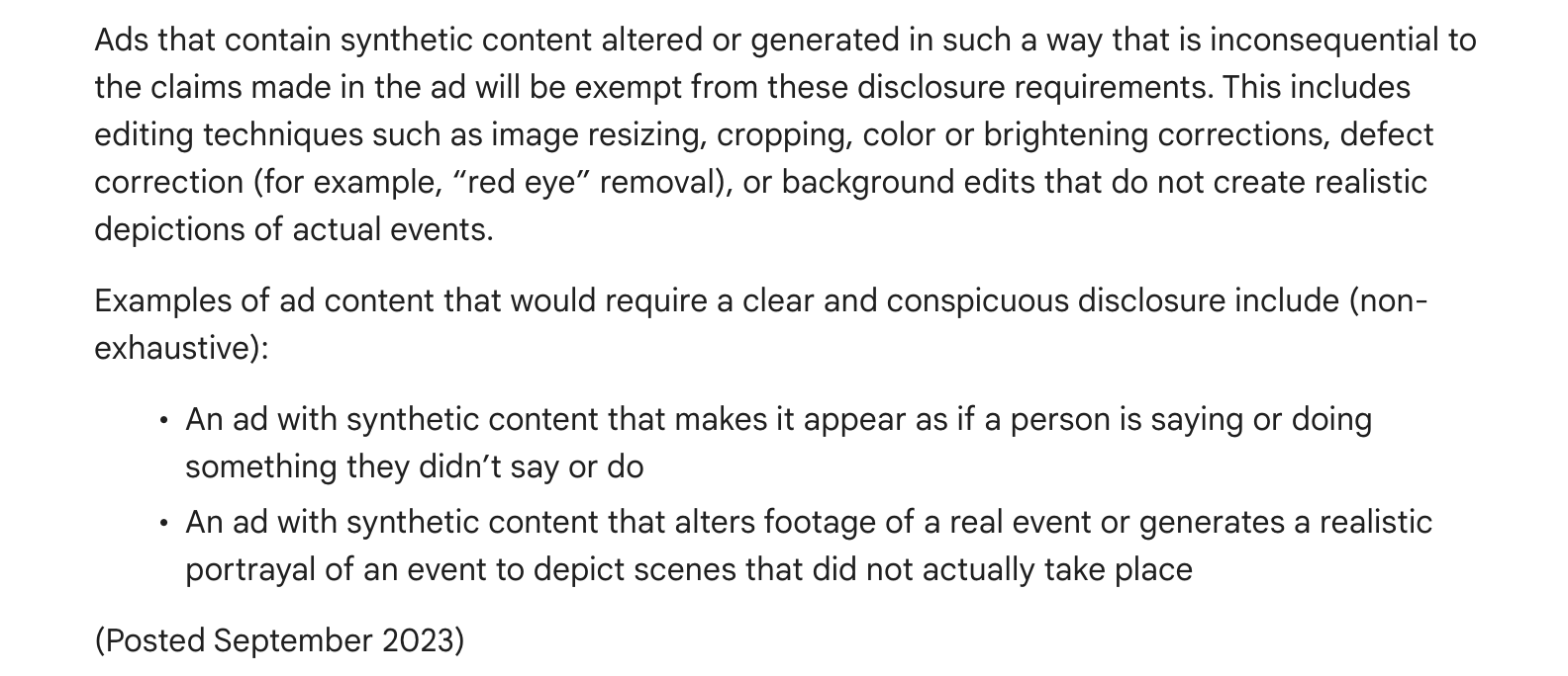 google political ads updated policy screenshot