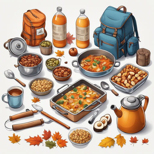 45+ Best Midjourney Prompts to Try Out 23 Set of autumn camping Food