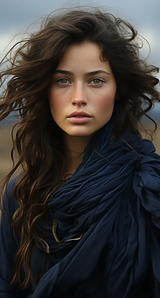 45+ Best Midjourney Prompts to Try Out 11 a girl standing in a field with a scarf midjourney prompt