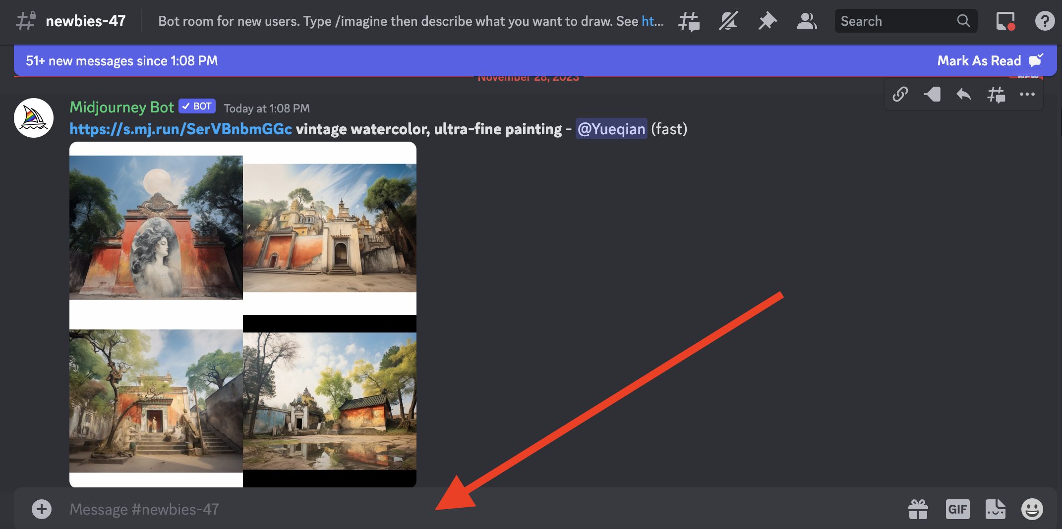 How to Get Midjourney to Write Text (Step-by-Step) 4 click the text box