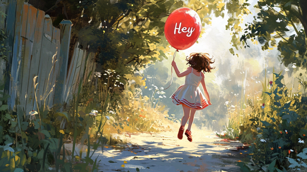 How to Get Midjourney to Write Text (Step-by-Step) 8 midjourney adding text to image example girl walking with balloon