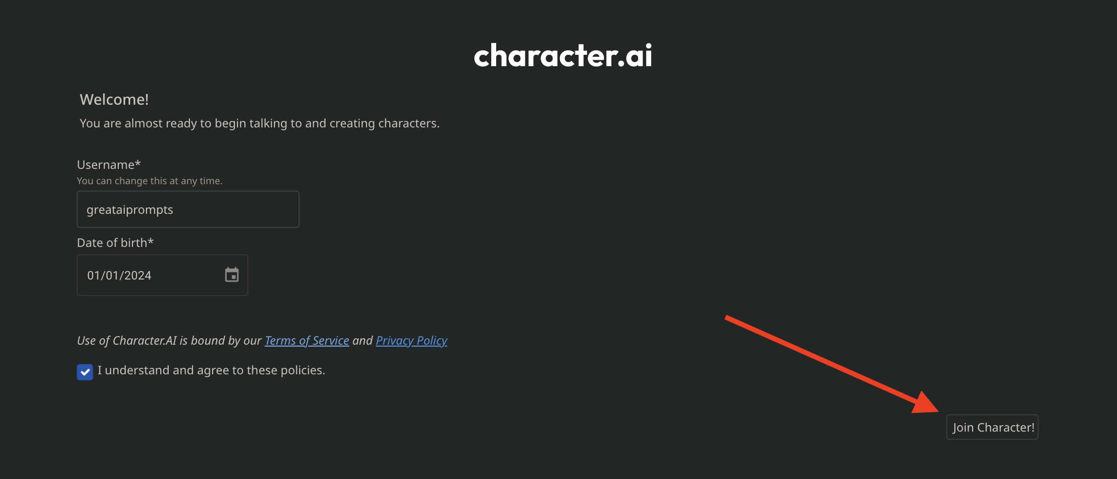 Learn How to Use Character AI: Ultimate Guide (2024) 8 give your username to character ai