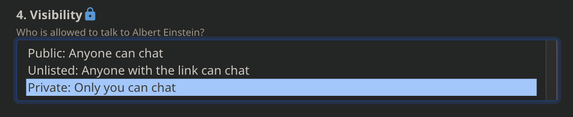 Learn How to Use Character AI: Ultimate Guide (2024) 20 decide Character Visibility